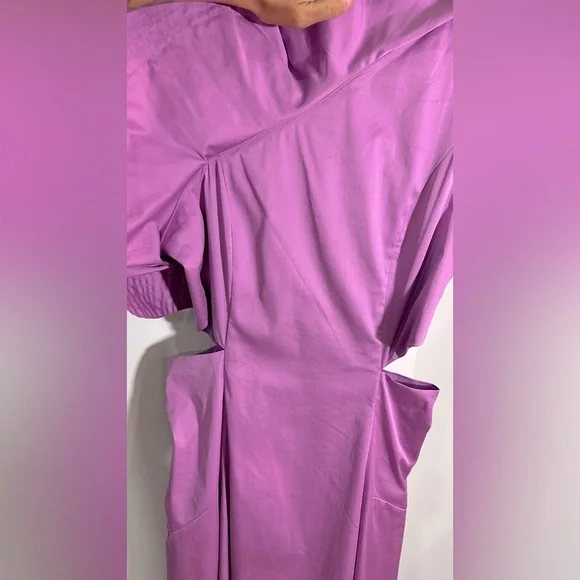NWT Veronica Beard Beilla Ruffled Cotton Blend Poplin Cutout Midi Dress Purple 2 - Picture 16 of 16
